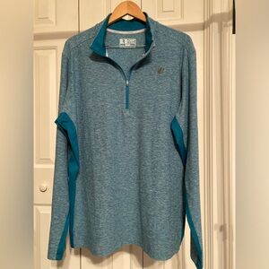 New Balance men’s 1/4 zip long sleeve pullover shirt. Size XXL. Teal heather